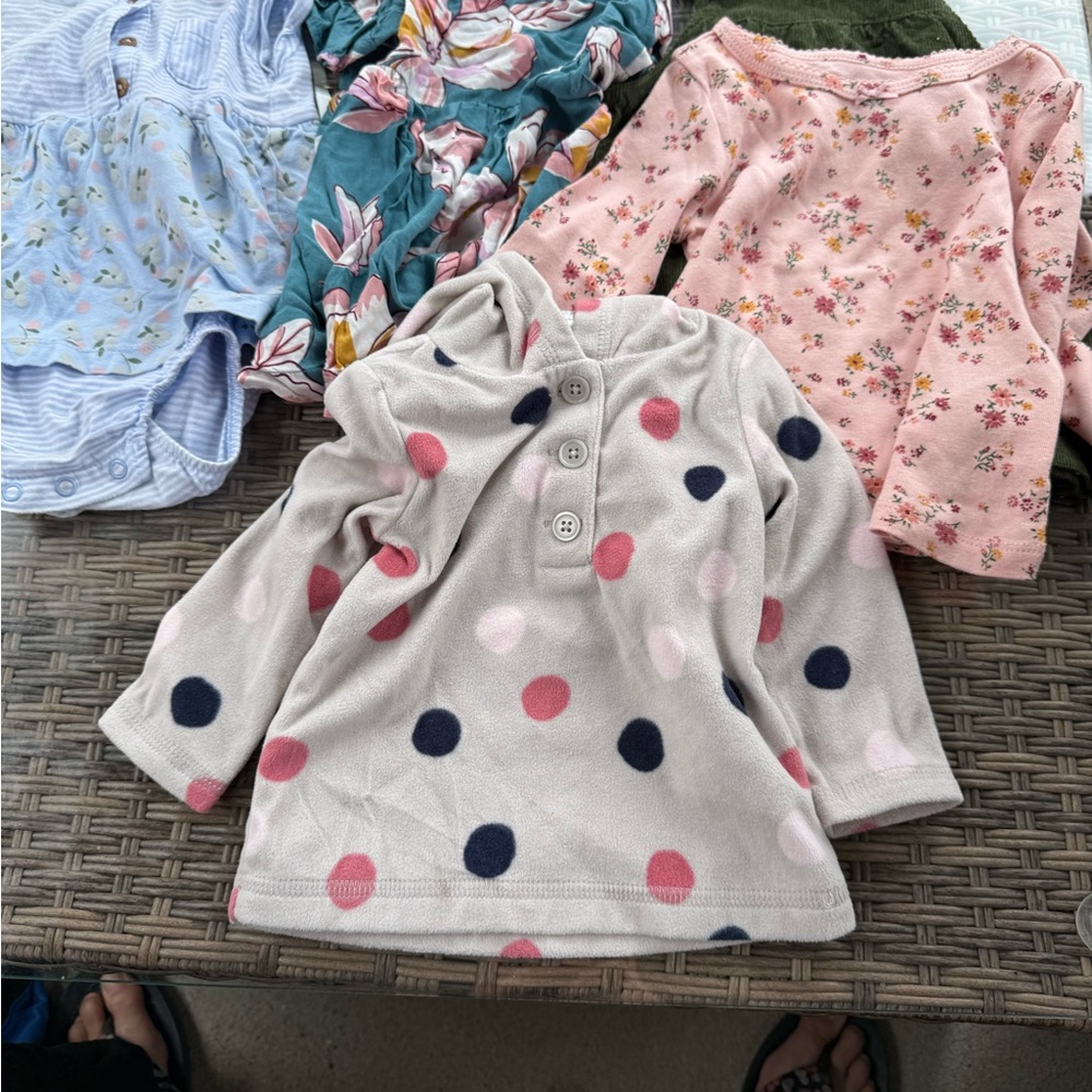 Carter's Polka Dot Fleece Hoodie - Gray, Pink, Navy